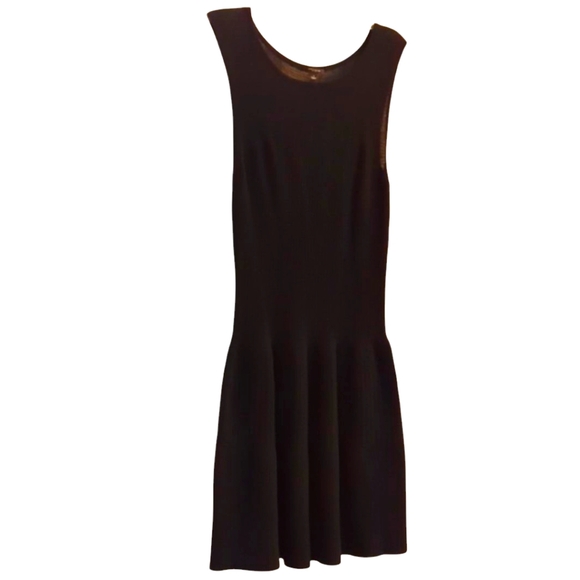 Ann Taylor Black Sheath Mini Dress Crew Neck Sleeveless - Picture 1 of 11